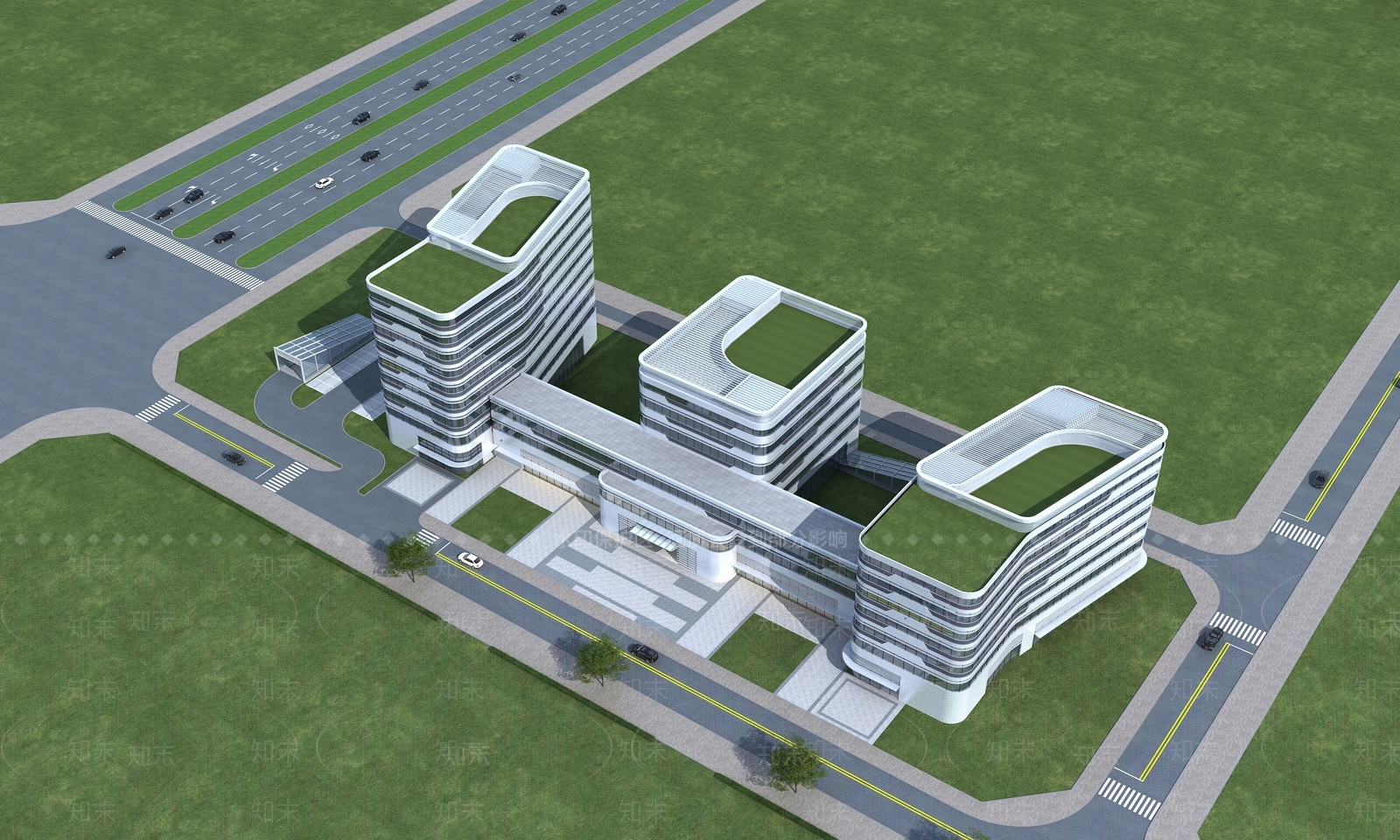 现代医疗建筑SU模型下载【ID:1145658325】