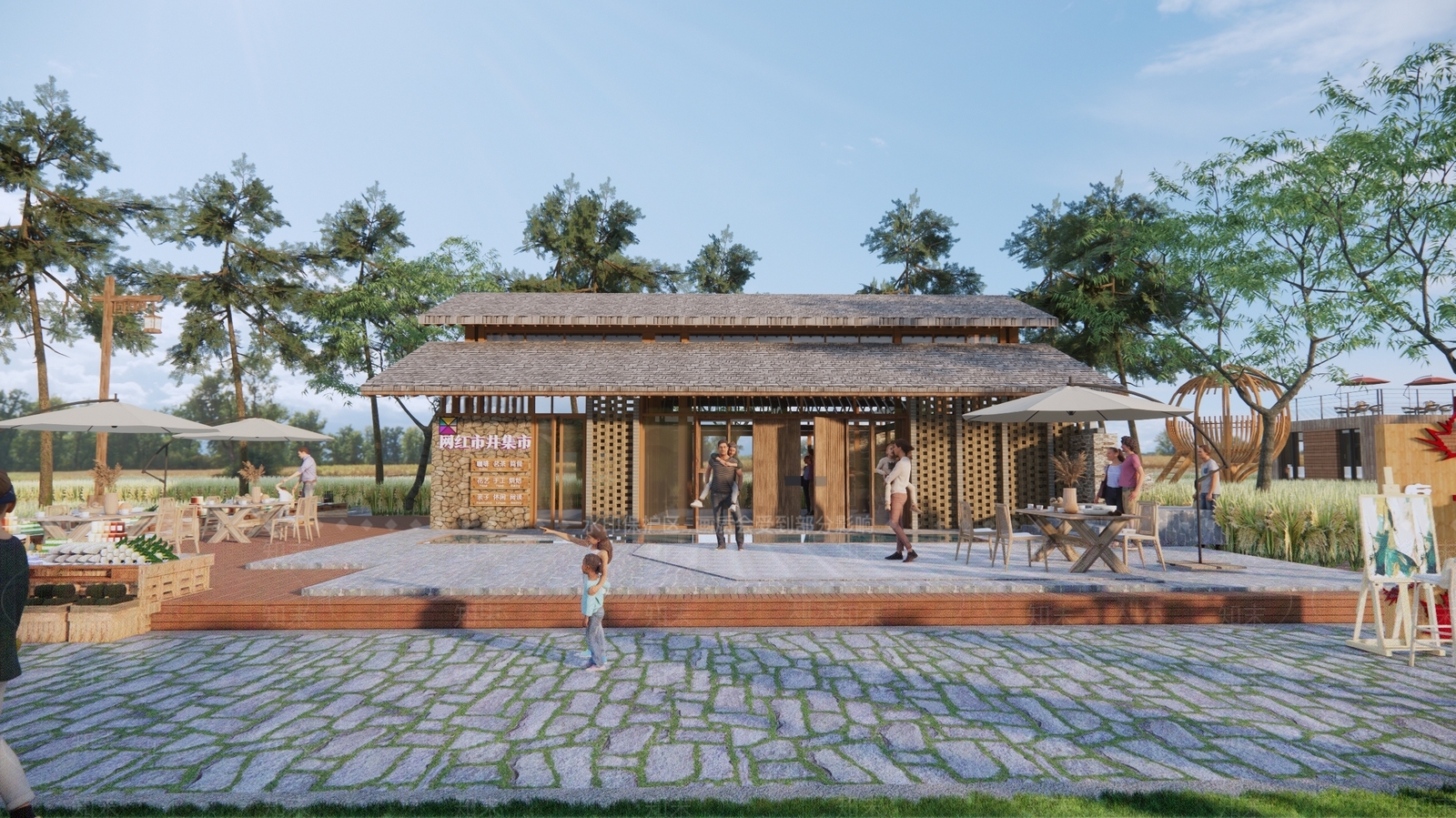 现代餐饮建筑SU模型下载【ID:1145659193】