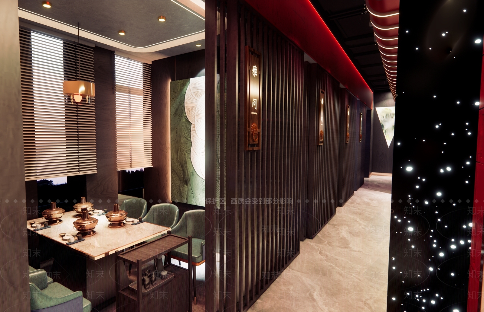 现代风格火锅店SU模型下载【ID:1145660305】