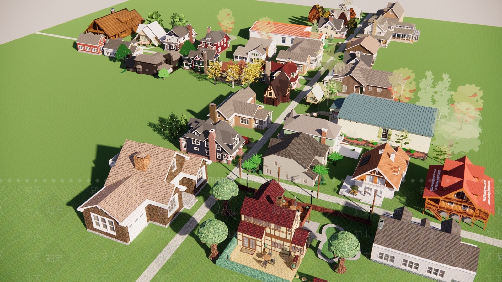 美式美丽乡村SU模型下载【ID:1145660961】