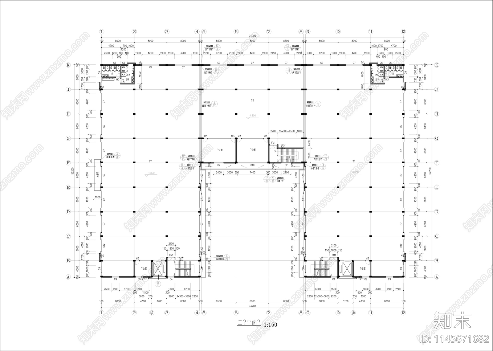 厂房车间建筑cad施工图下载【ID:1145671682】