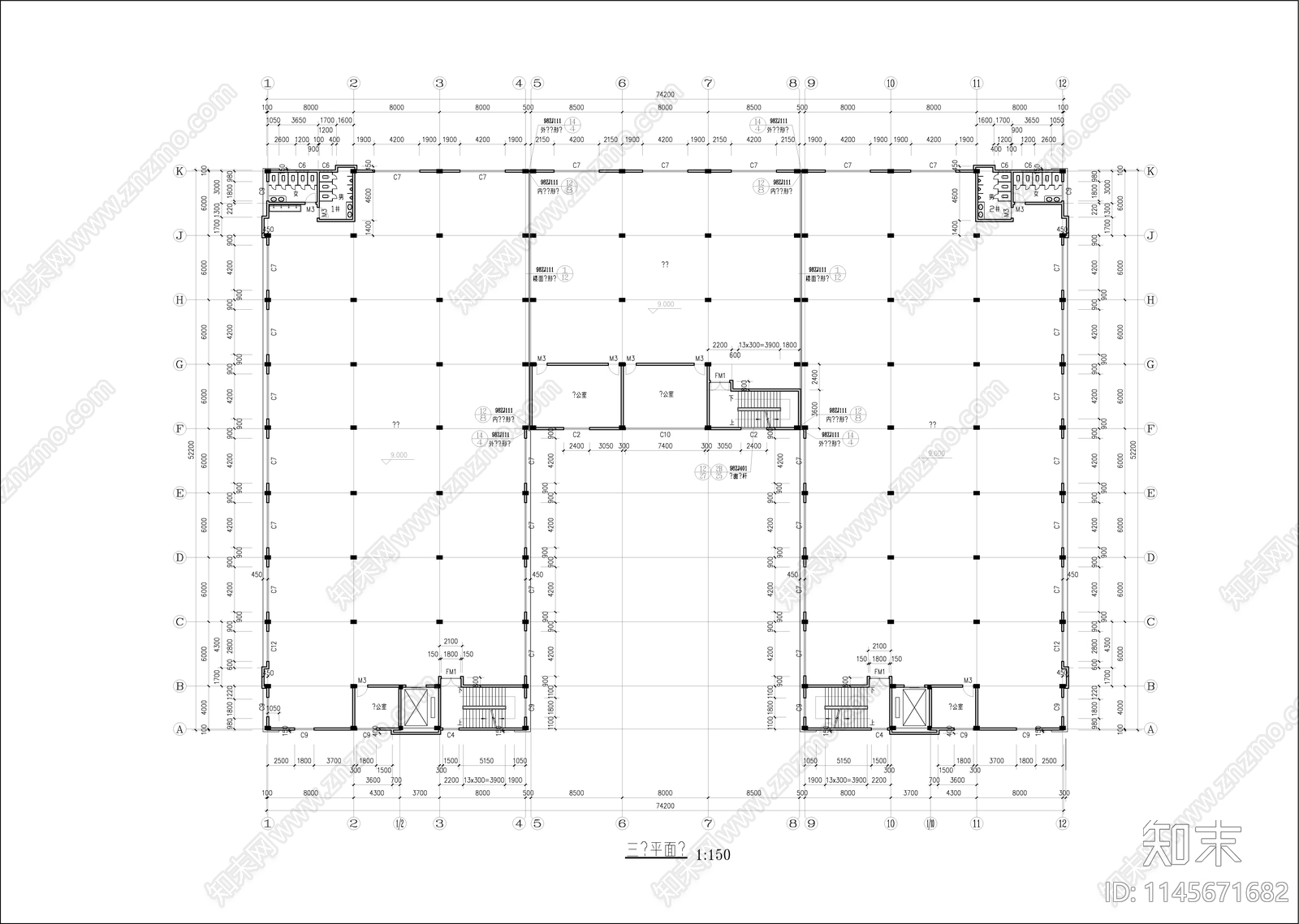 厂房车间建筑cad施工图下载【ID:1145671682】