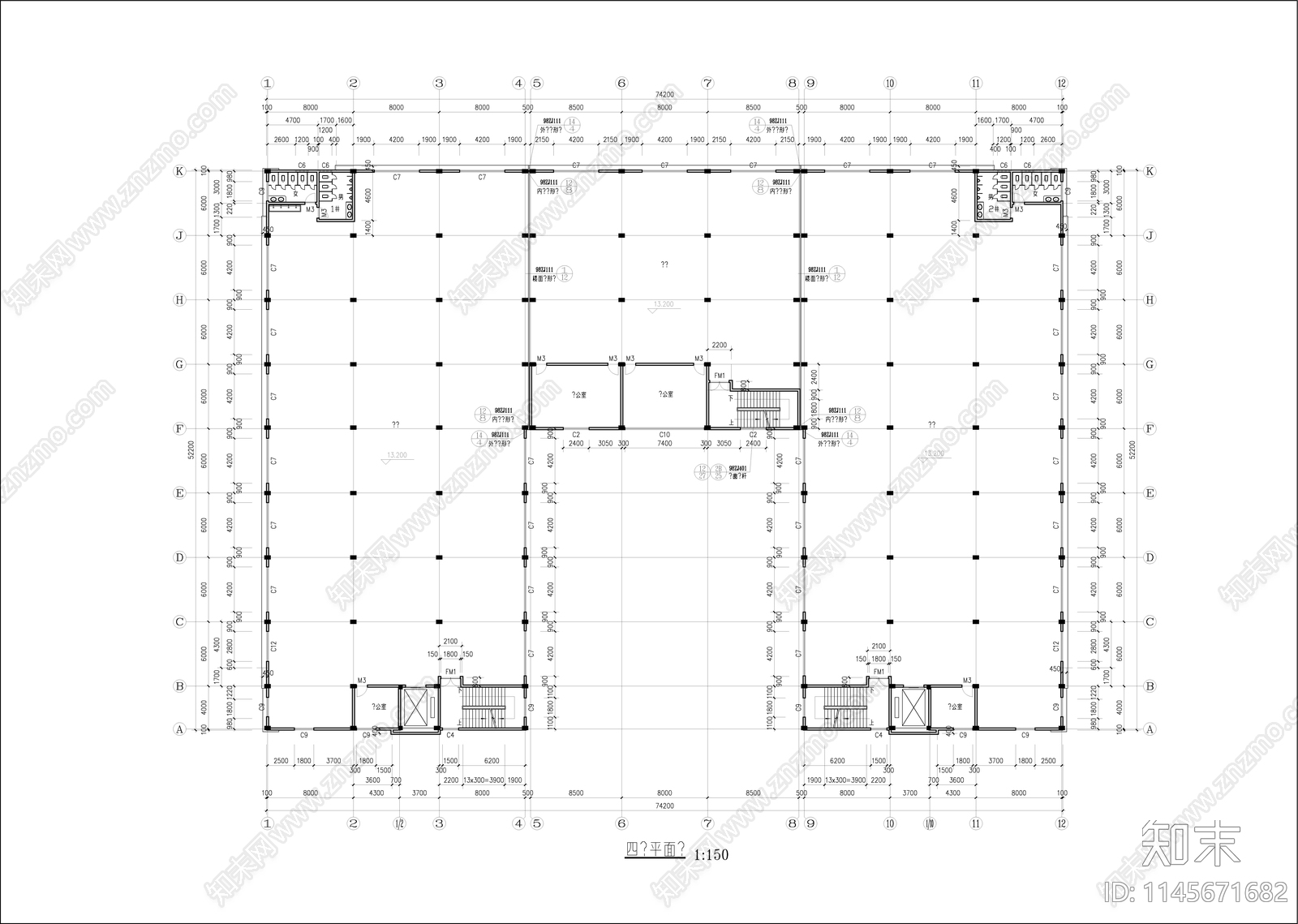 厂房车间建筑cad施工图下载【ID:1145671682】