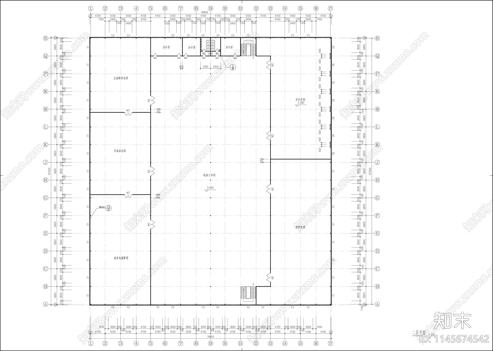 钢结构厨柜厂车间建筑节点cad施工图下载【ID:1145674542】