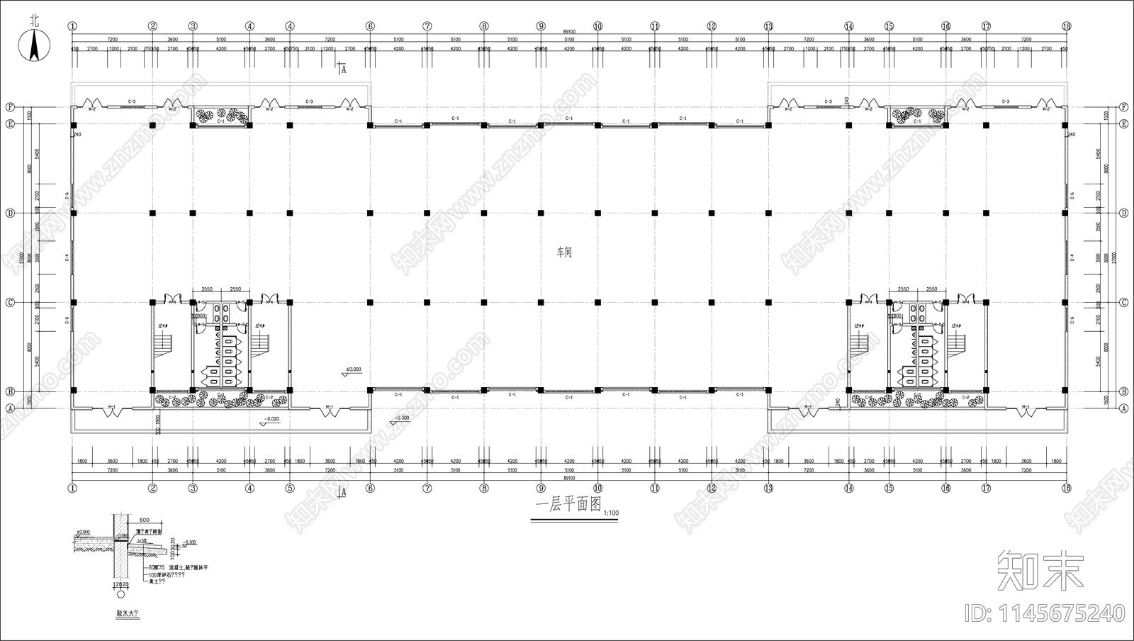 精密五金厂房车间建筑cad施工图下载【ID:1145675240】