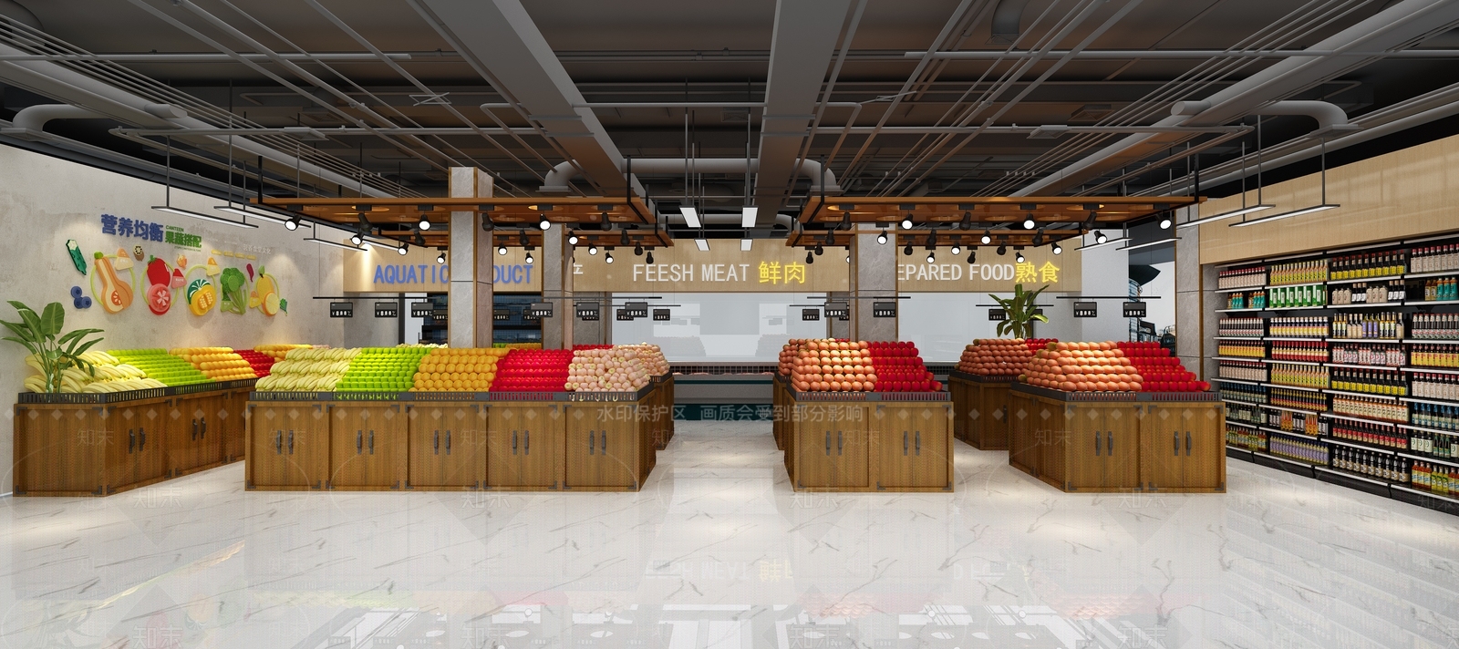 现代超市3D模型下载【ID:1145675648】