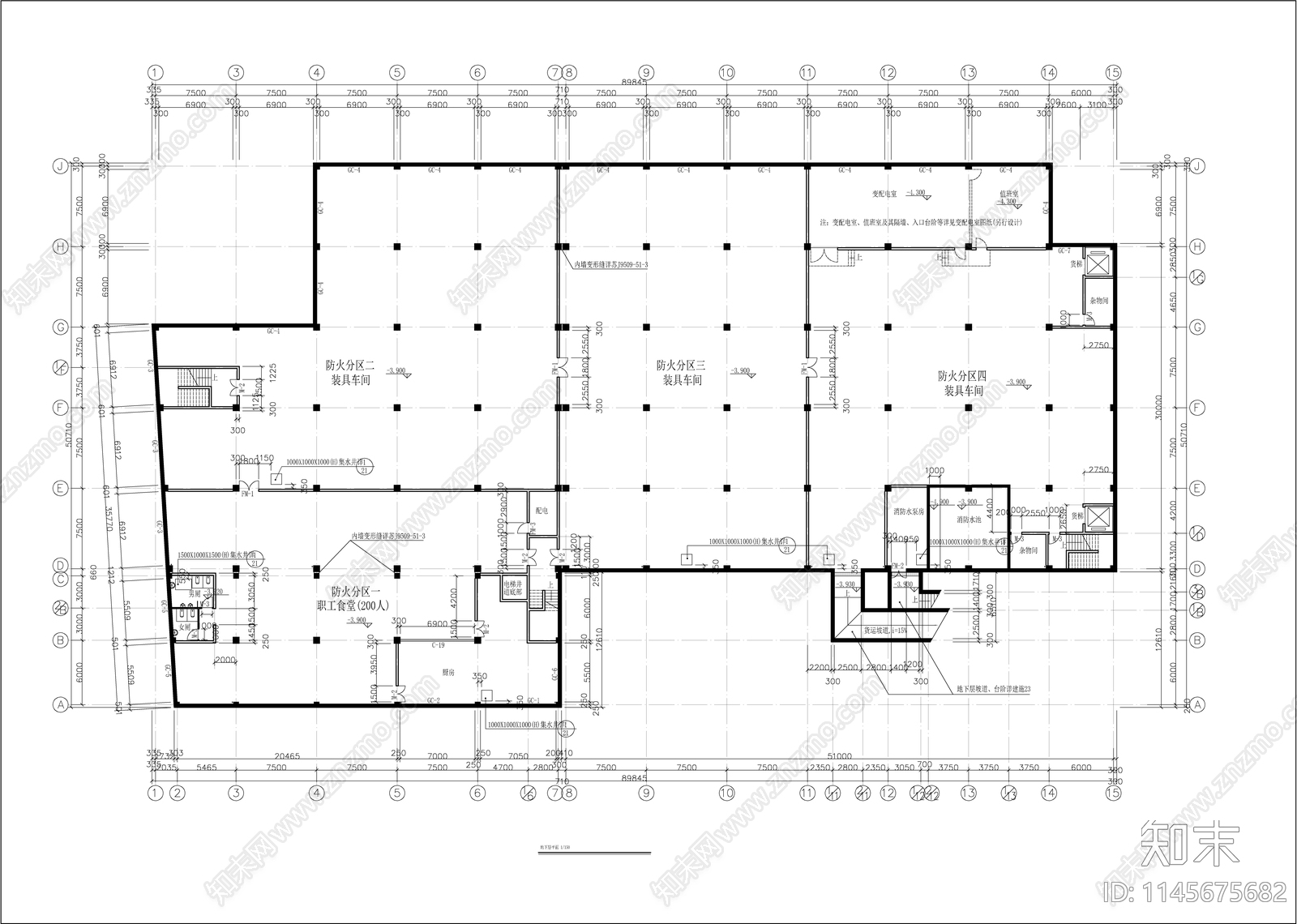 装具车间厂房建筑cad施工图下载【ID:1145675682】