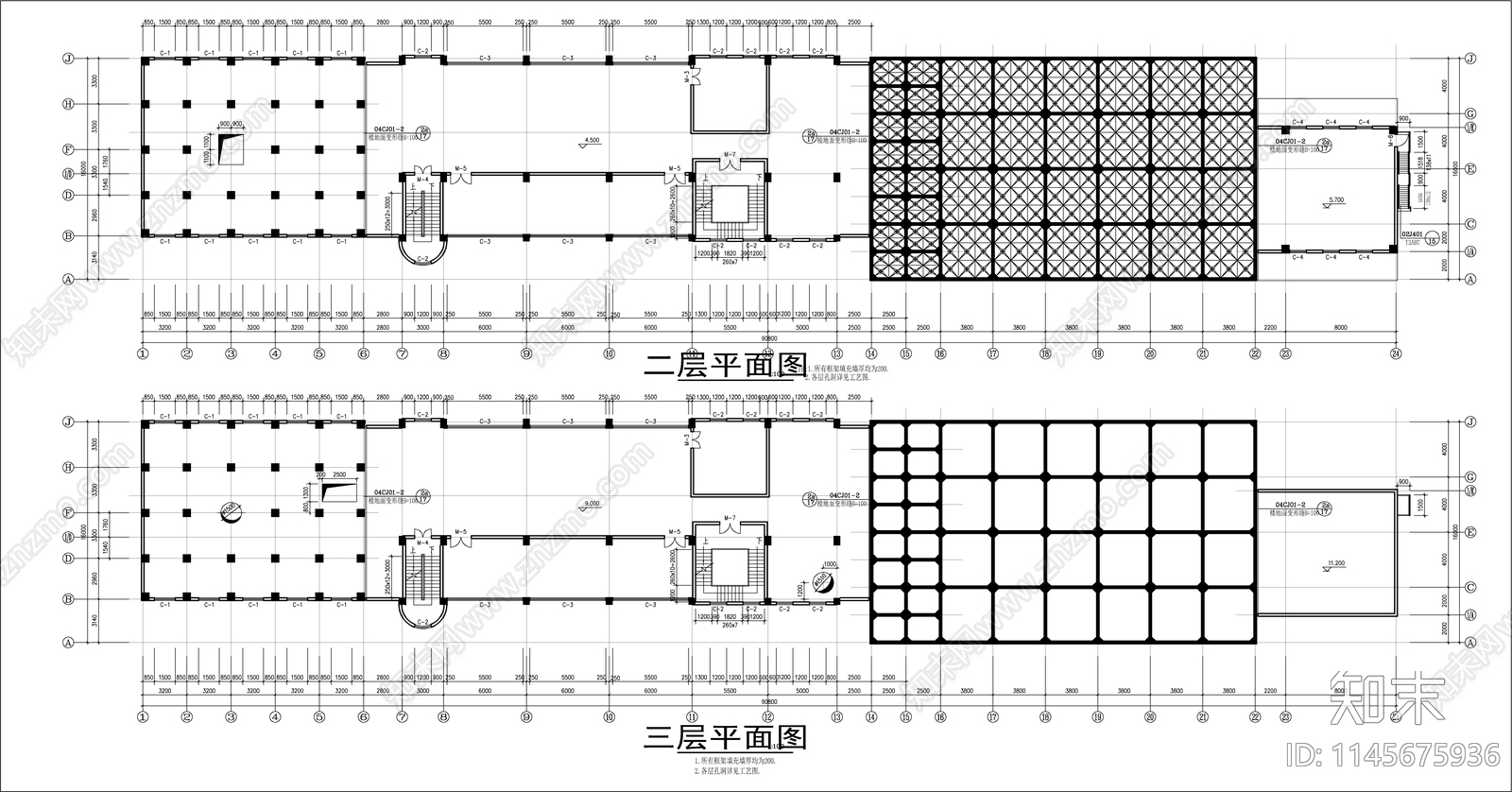 面粉制粉车间建筑cad施工图下载【ID:1145675936】