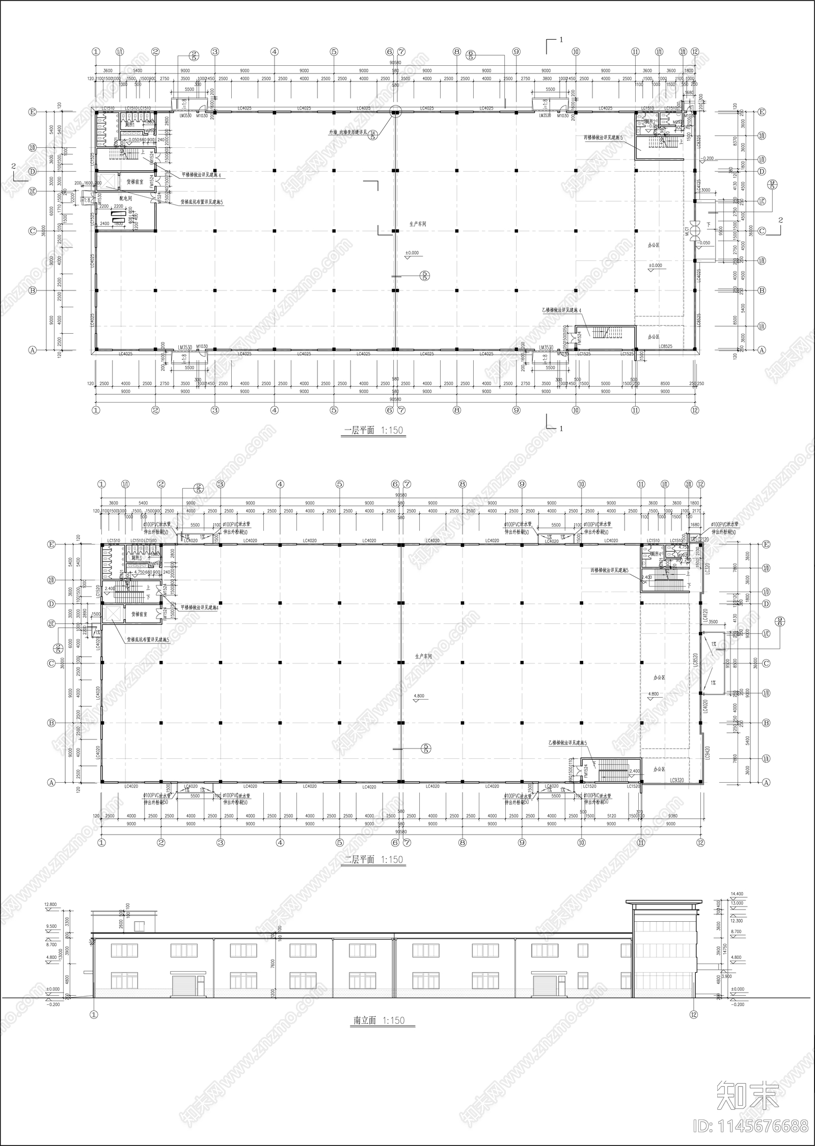 生产车间建筑施工图下载【ID:1145676688】