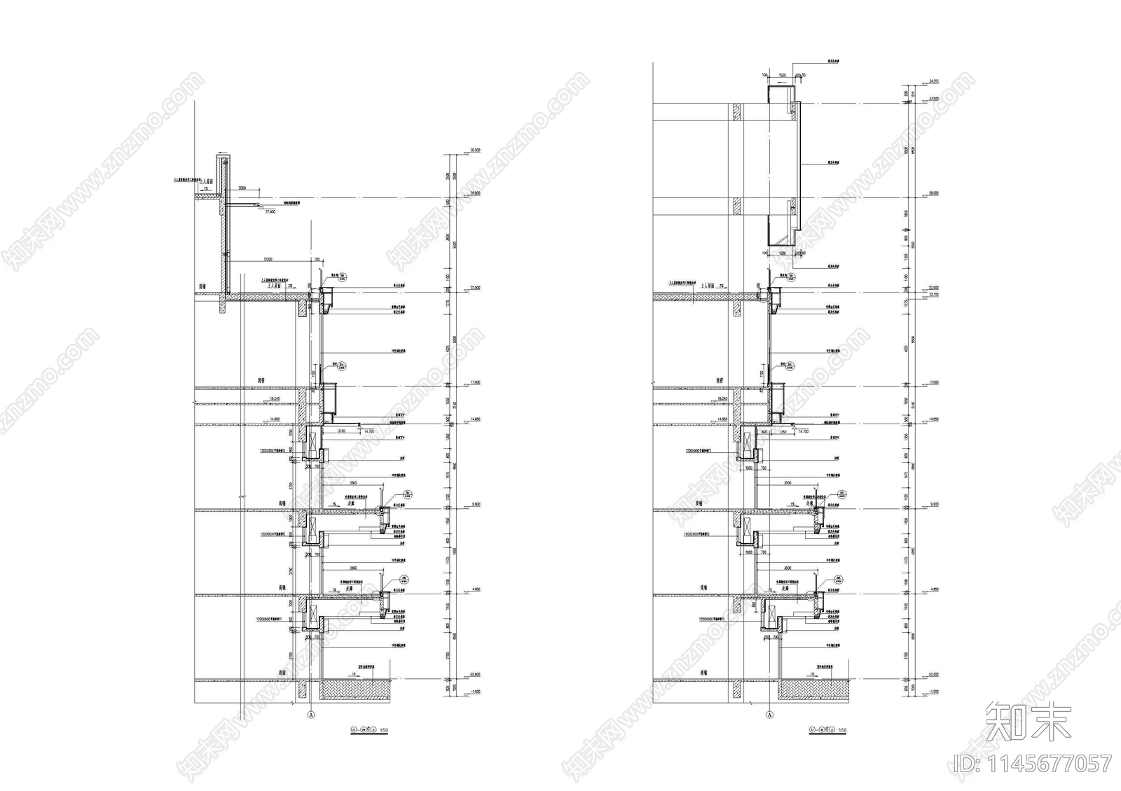温州龙湾商业购物中心建筑cad施工图下载【ID:1145677057】