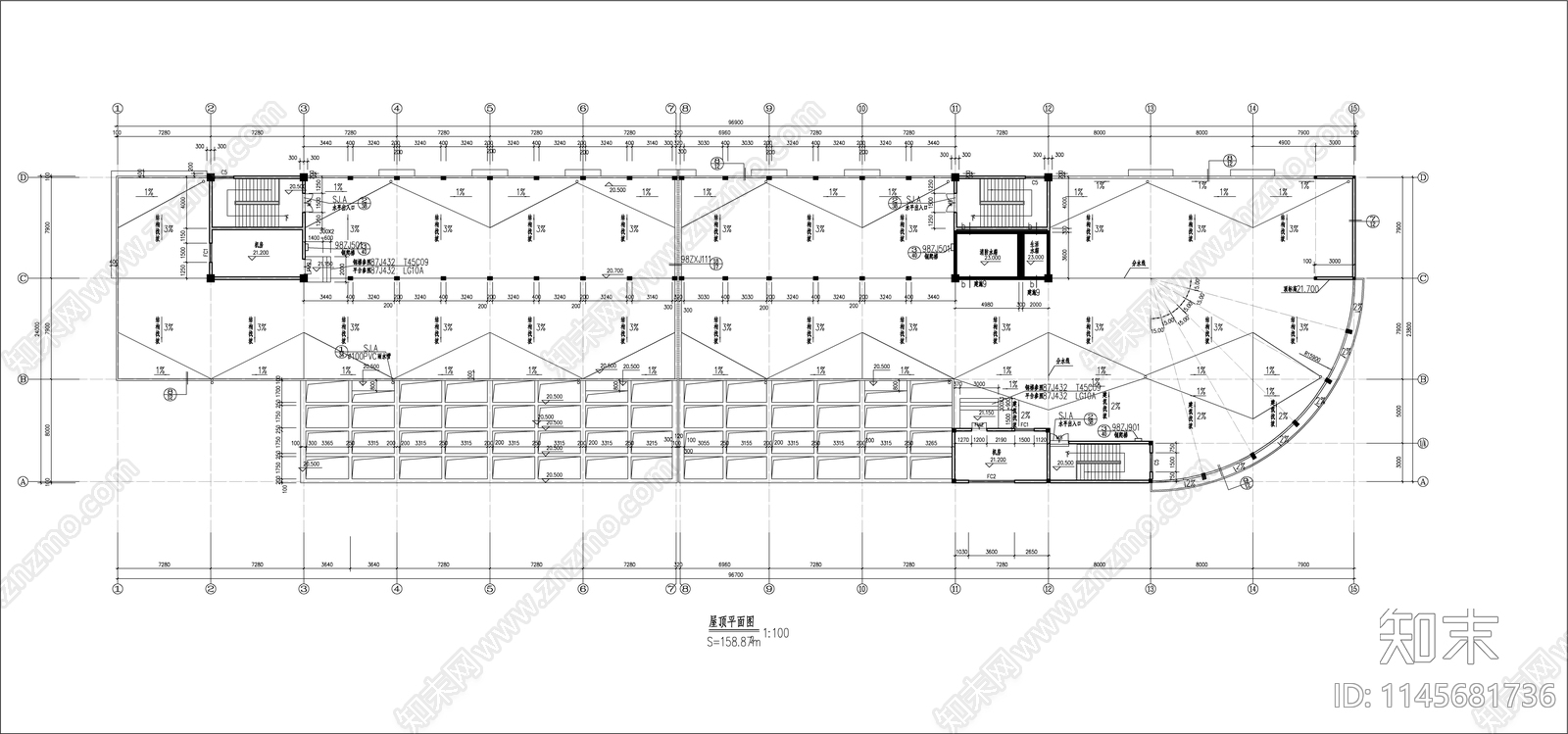 电子厂车间建筑cad施工图下载【ID:1145681736】