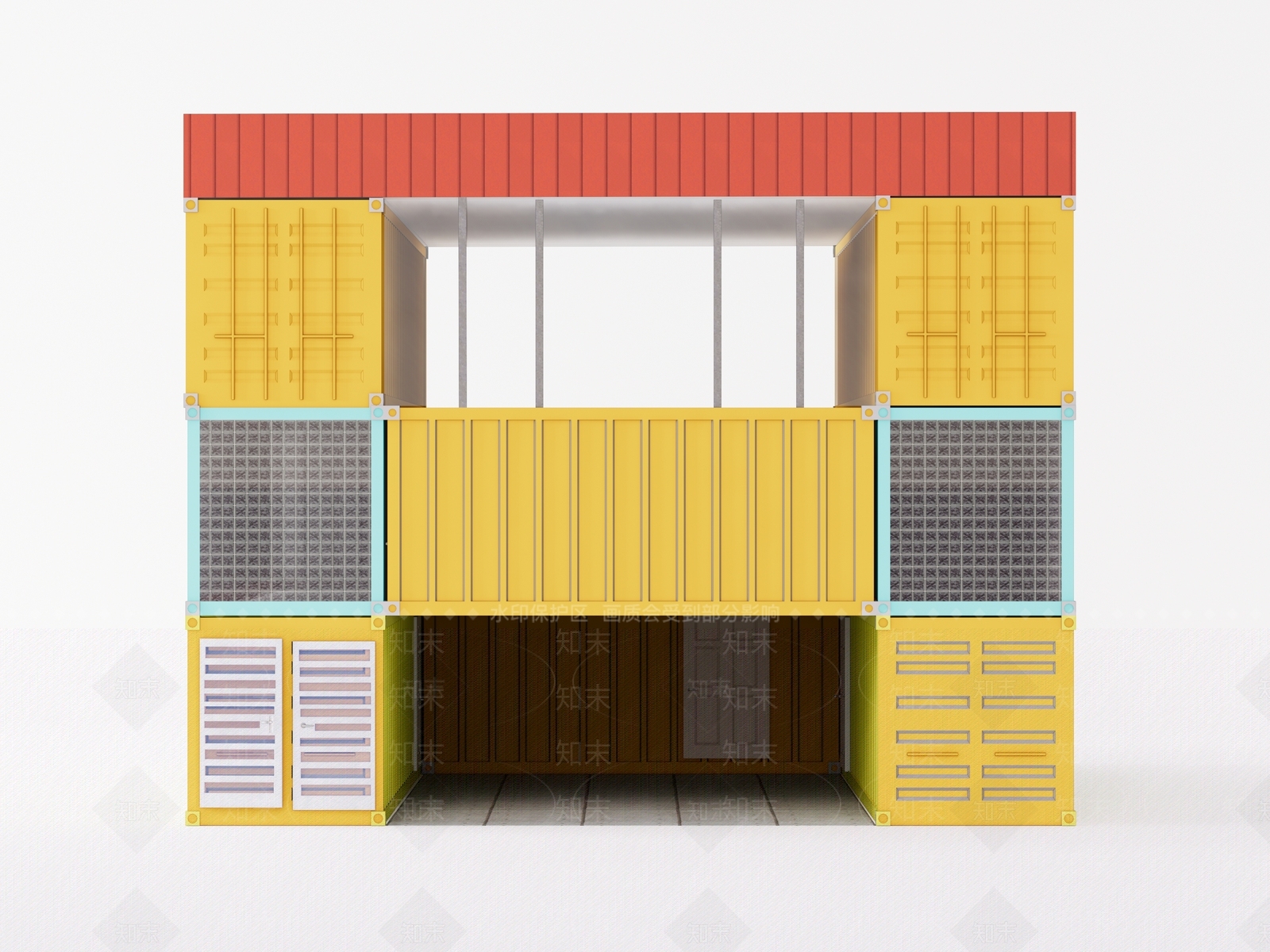 集装箱建筑SU模型下载【ID:1145682472】