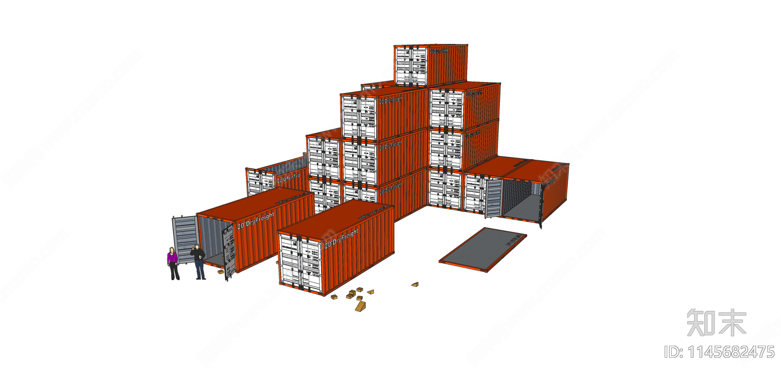 集装箱建筑SU模型下载【ID:1145682475】