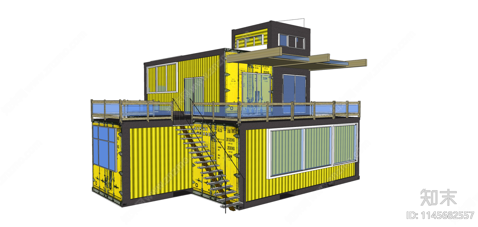 集装箱建筑SU模型下载【ID:1145682557】