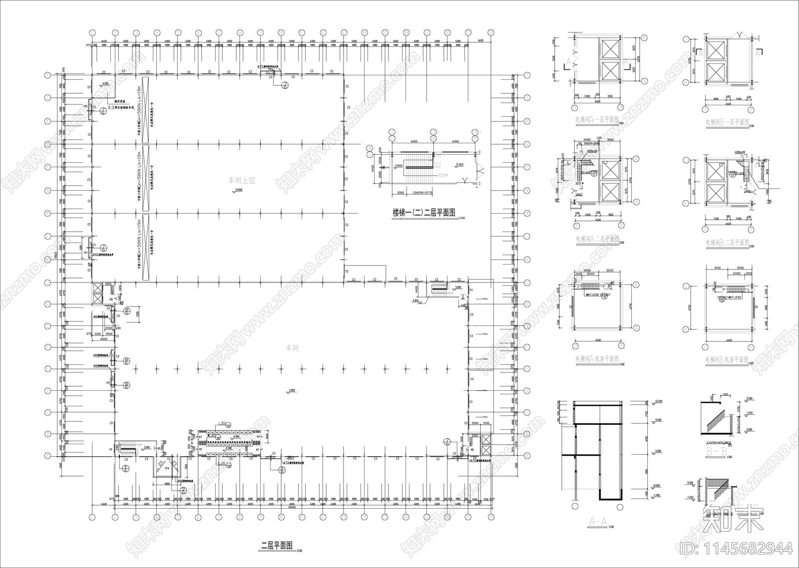 大型轻钢结构厂房建筑cad施工图下载【ID:1145682944】