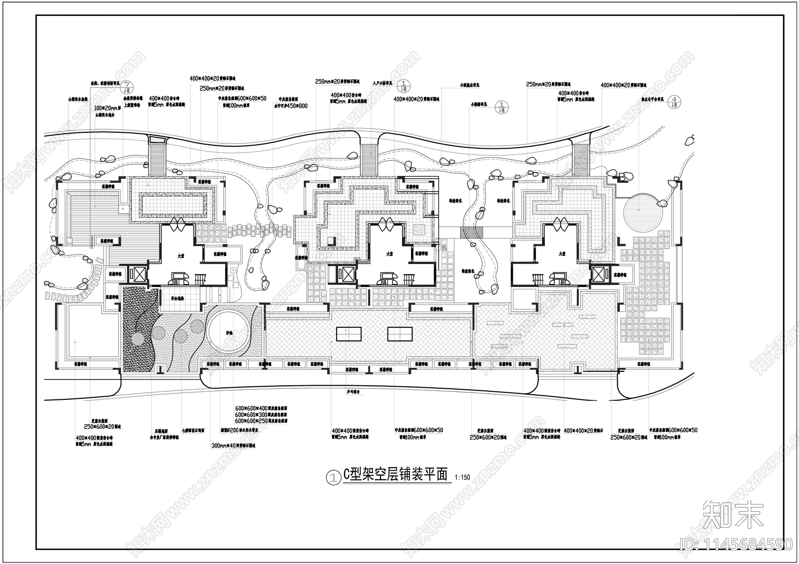 小区架空层做法详图施工图下载【ID:1145684590】