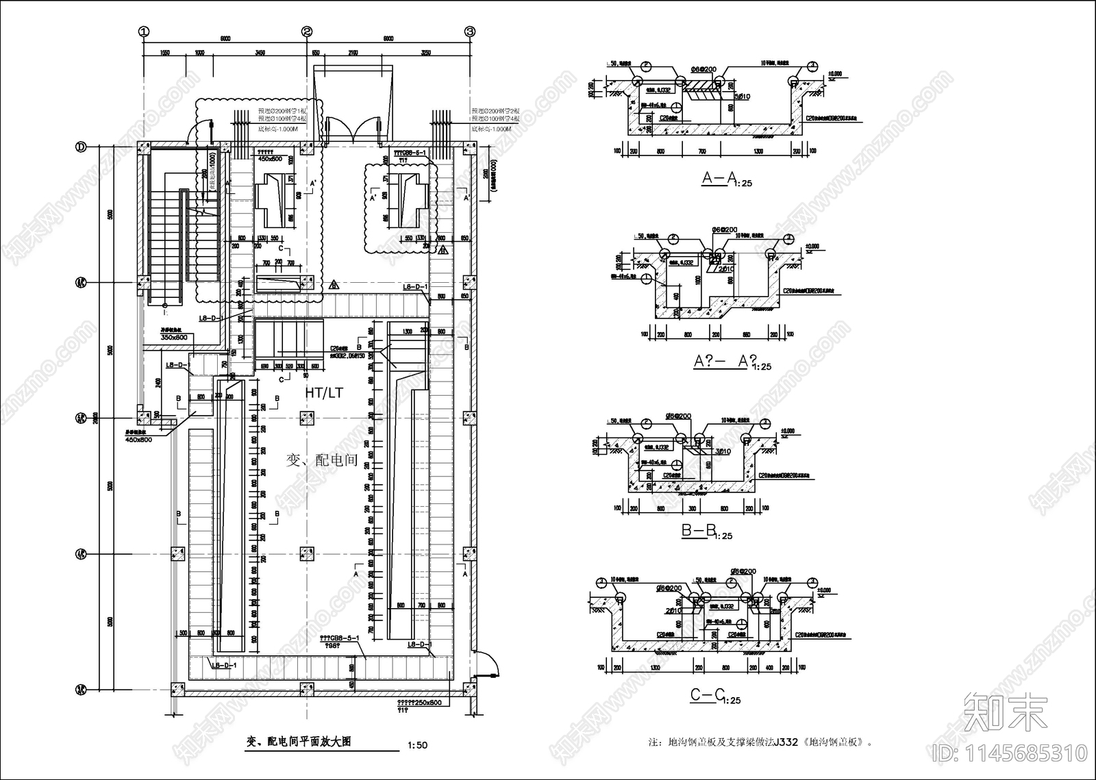 框架结构塑料加工厂房建筑cad施工图下载【ID:1145685310】
