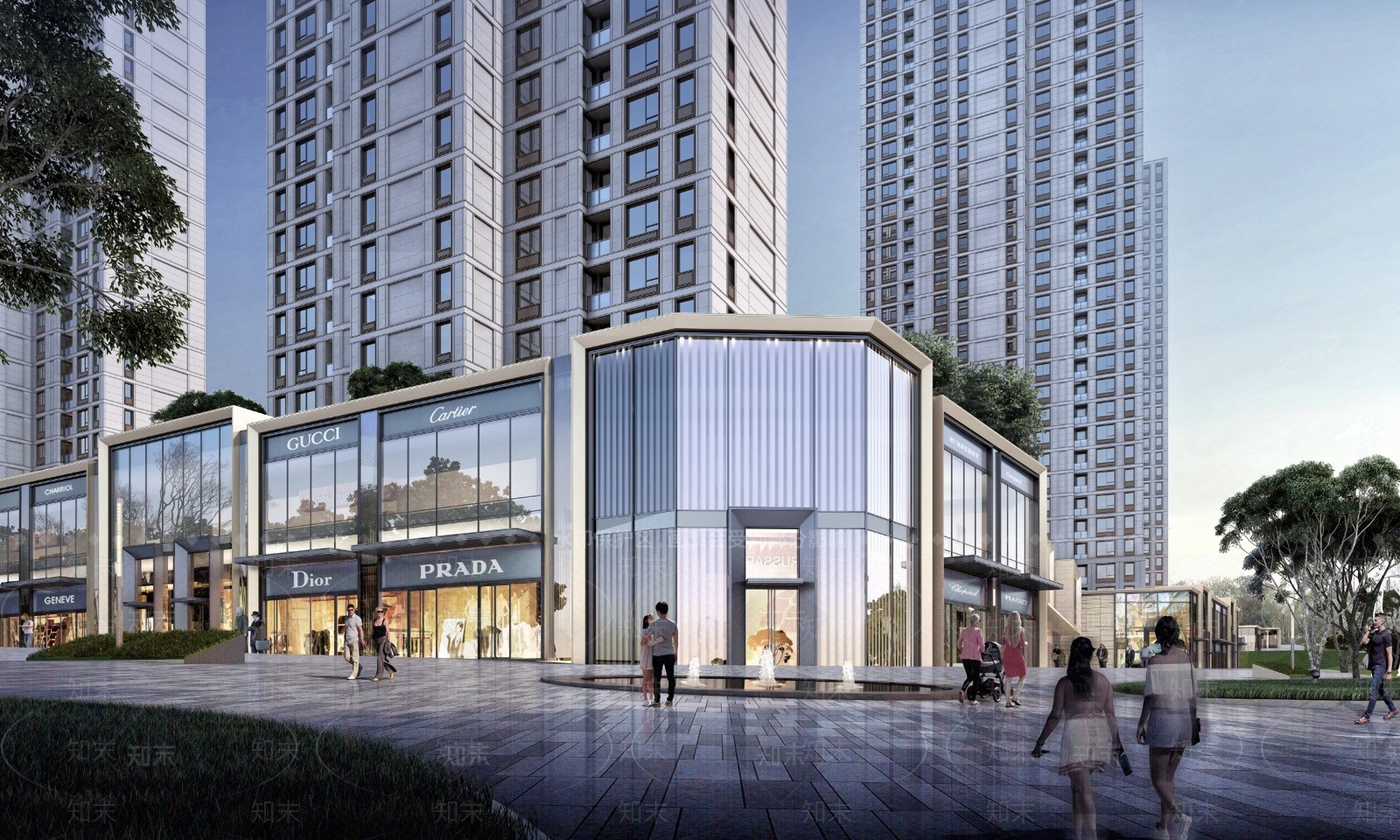 现代风格商业街SU模型下载【ID:1145685322】