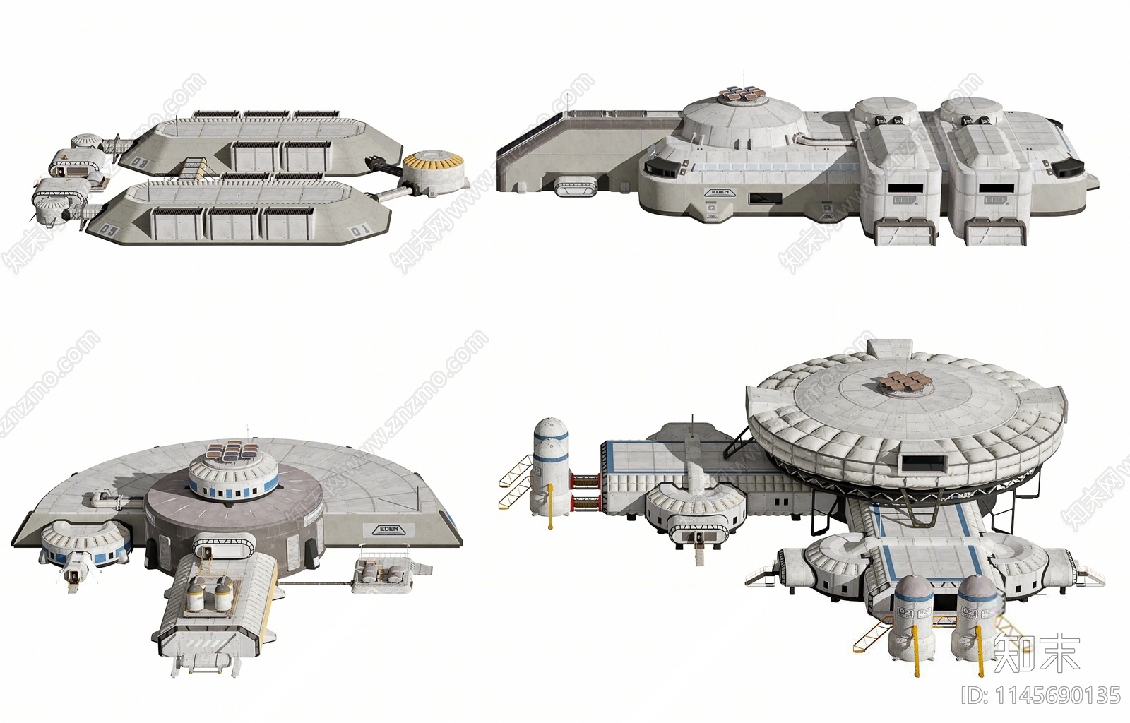 现代科幻太空基地SU模型下载【ID:1145690135】