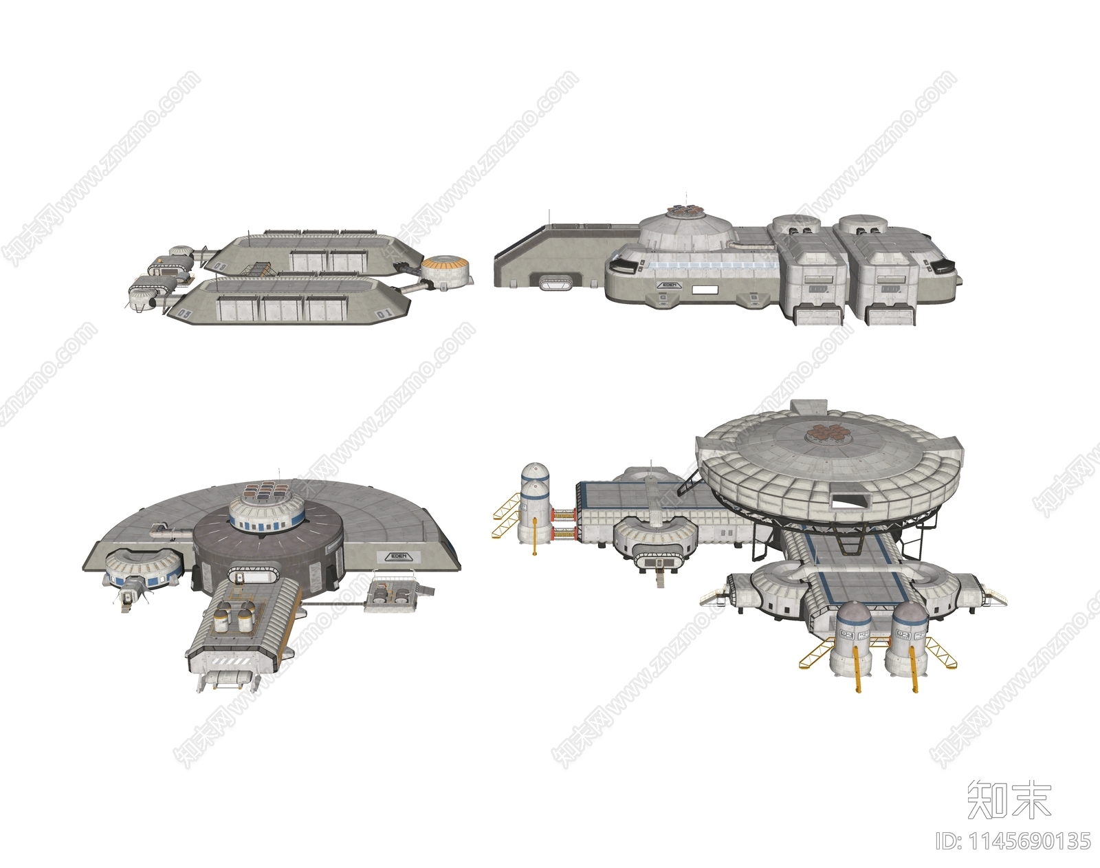 现代科幻太空基地SU模型下载【ID:1145690135】