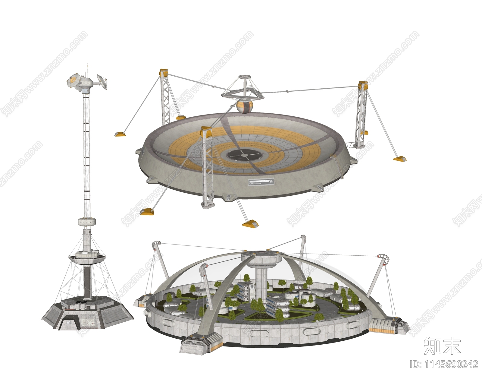 现代科幻太空基地SU模型下载【ID:1145690242】