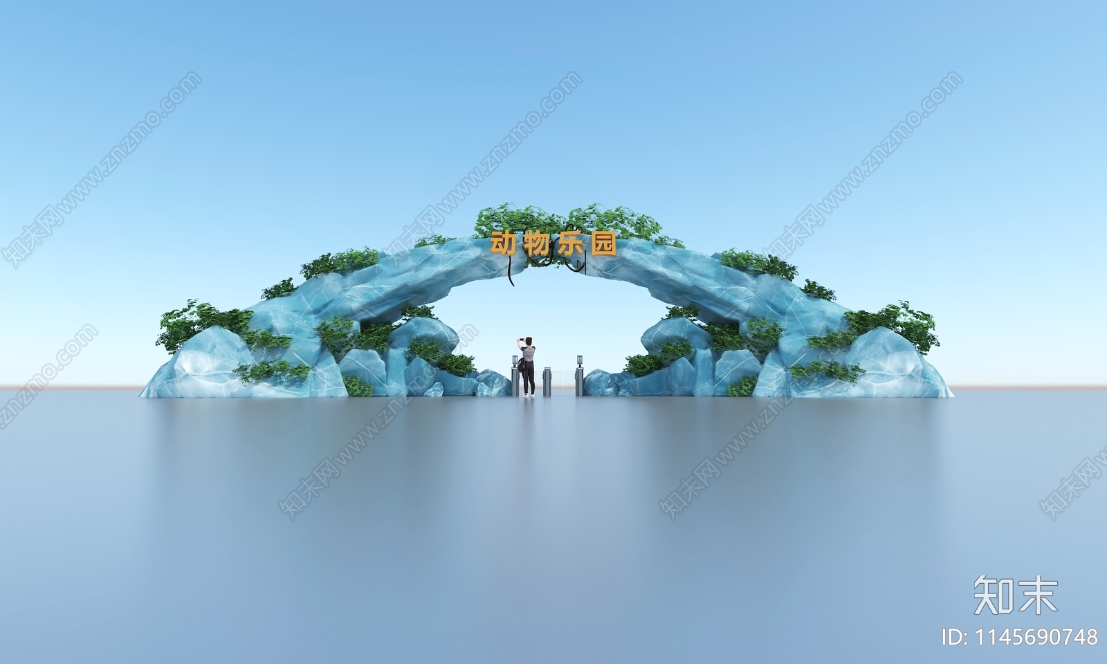 现代广场入口景观3D模型下载【ID:1145690748】