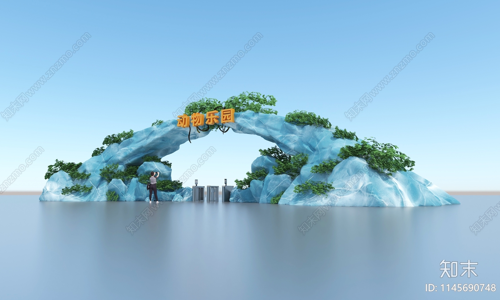 现代广场入口景观3D模型下载【ID:1145690748】