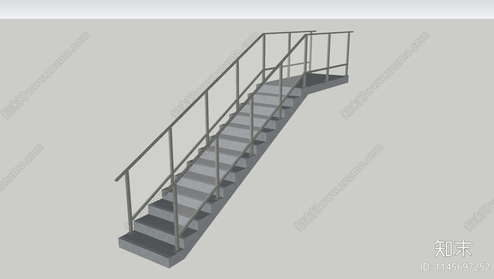 现代铁艺扶手台阶SU模型下载【ID:1145697252】