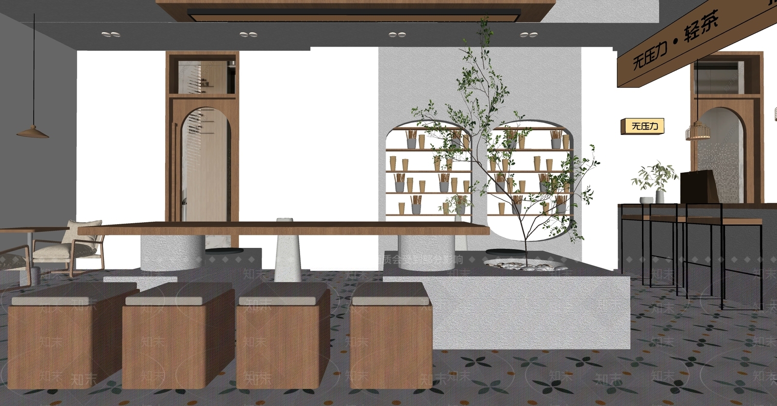 现在奶茶店SU模型下载【ID:1145704921】