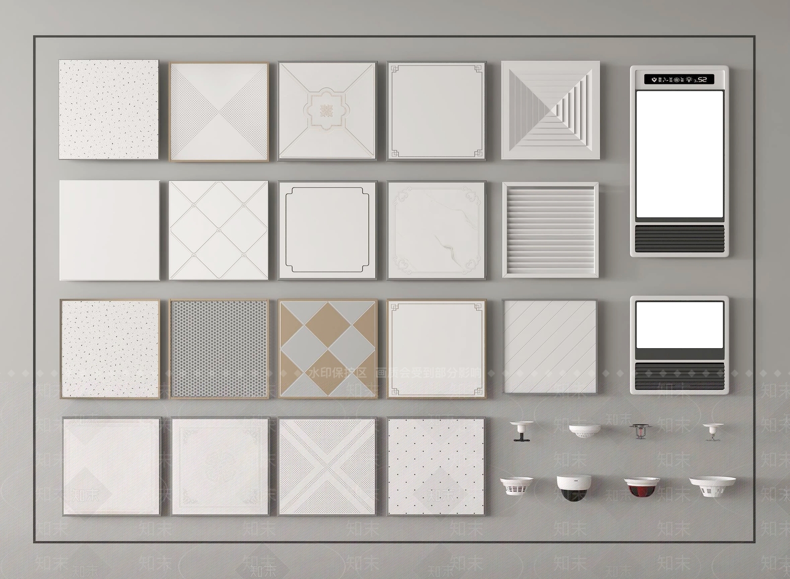 现代铝扣板吊顶3D模型下载【ID:1145704602】