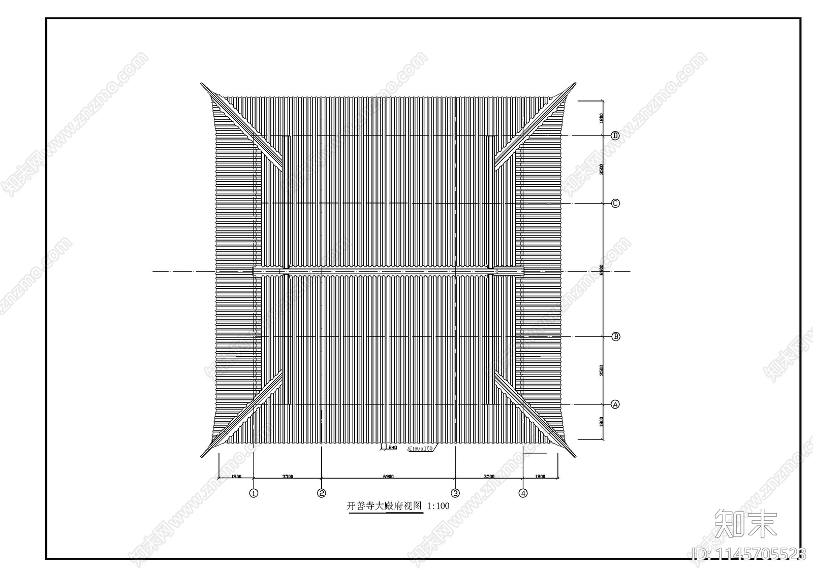 四川开善寺古建筑详图cad施工图下载【ID:1145705523】