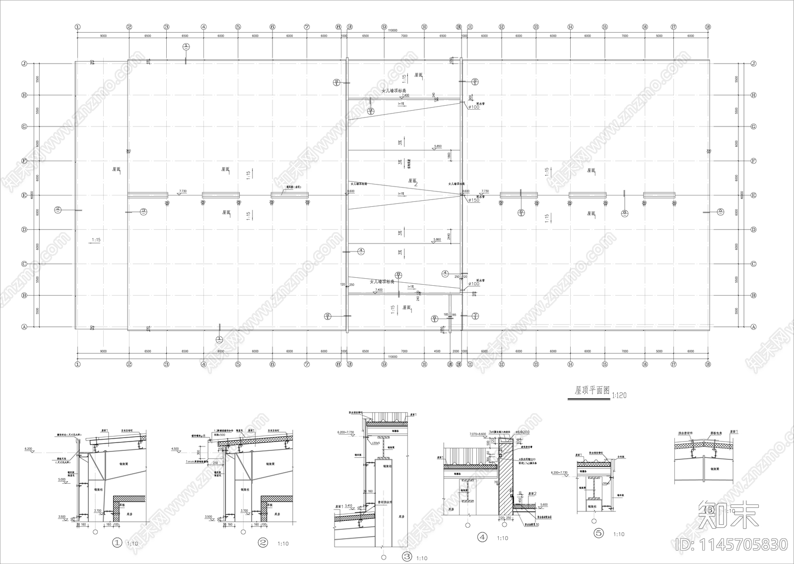 单层冷熟食加工车间建筑cad施工图下载【ID:1145705830】