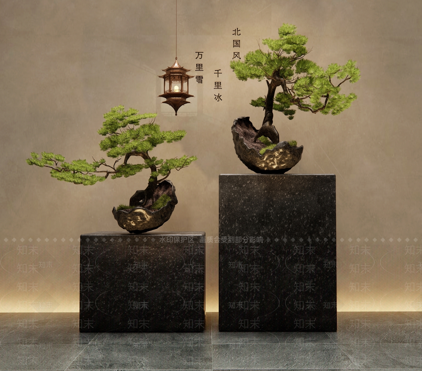 松树盆景SU模型下载【ID:1145705823】