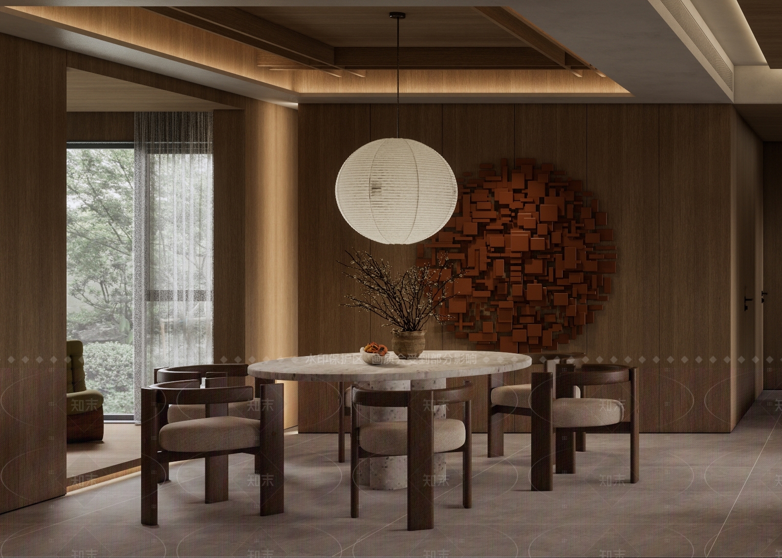 新中式家居餐厅SU模型下载【ID:1216055067】