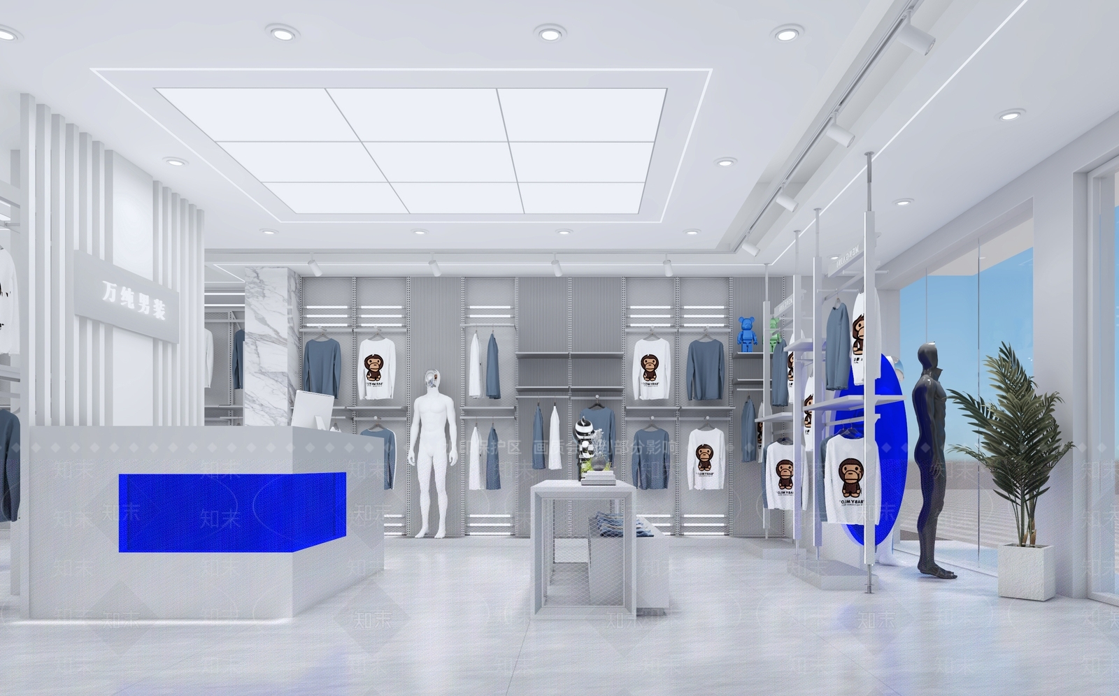 现代服装鞋店3D模型下载【ID:1145707763】