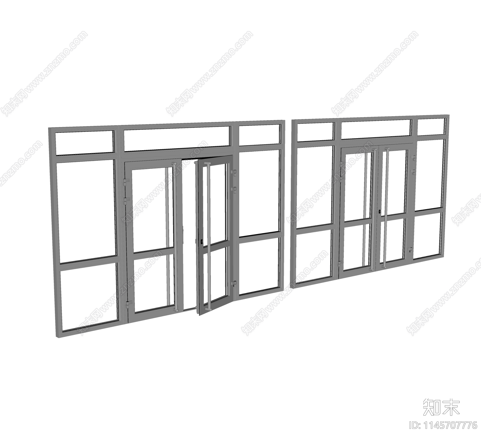 现代玻璃大门SU模型下载【ID:1145707776】