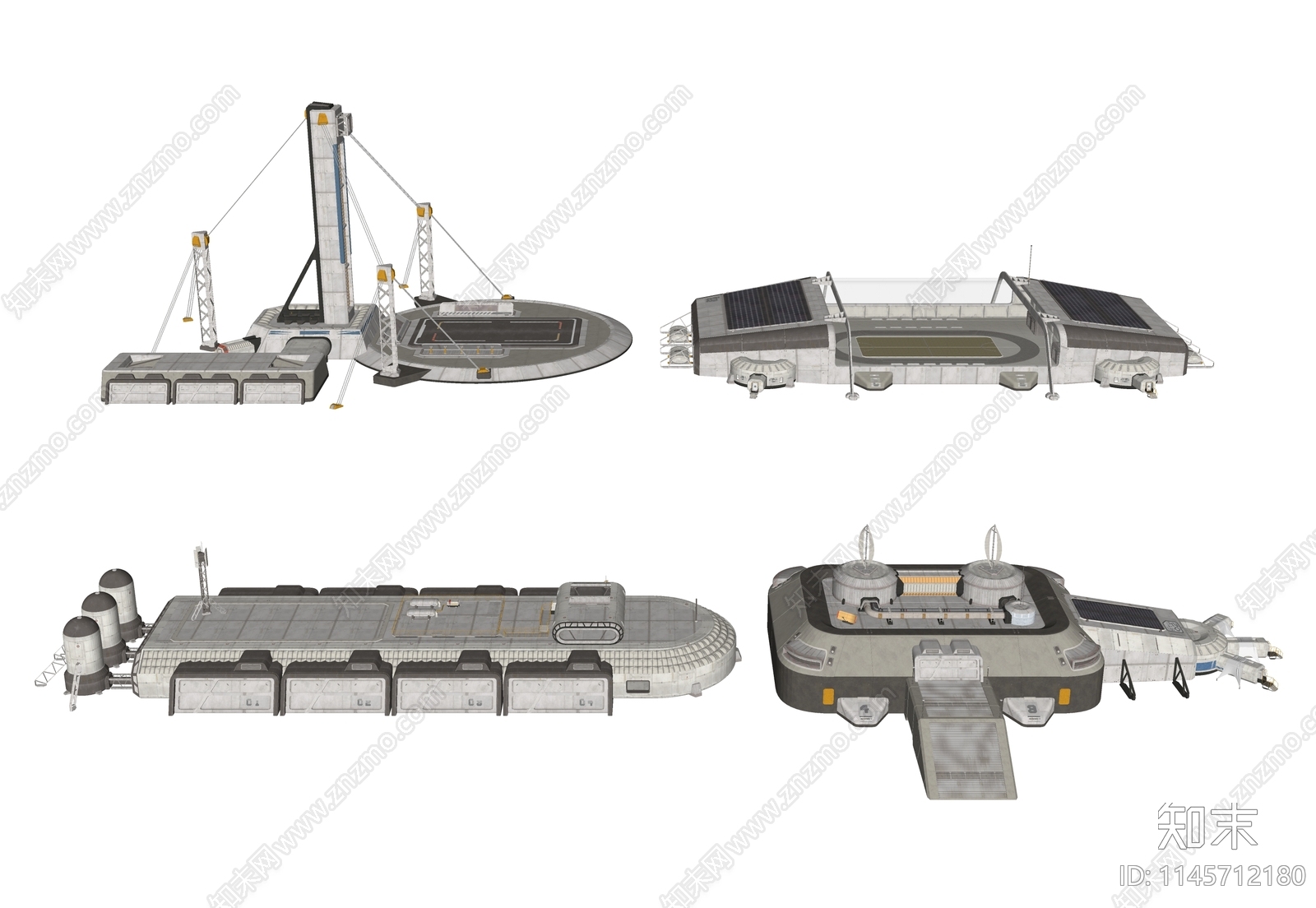 现代科幻太空基地SU模型下载【ID:1145712180】