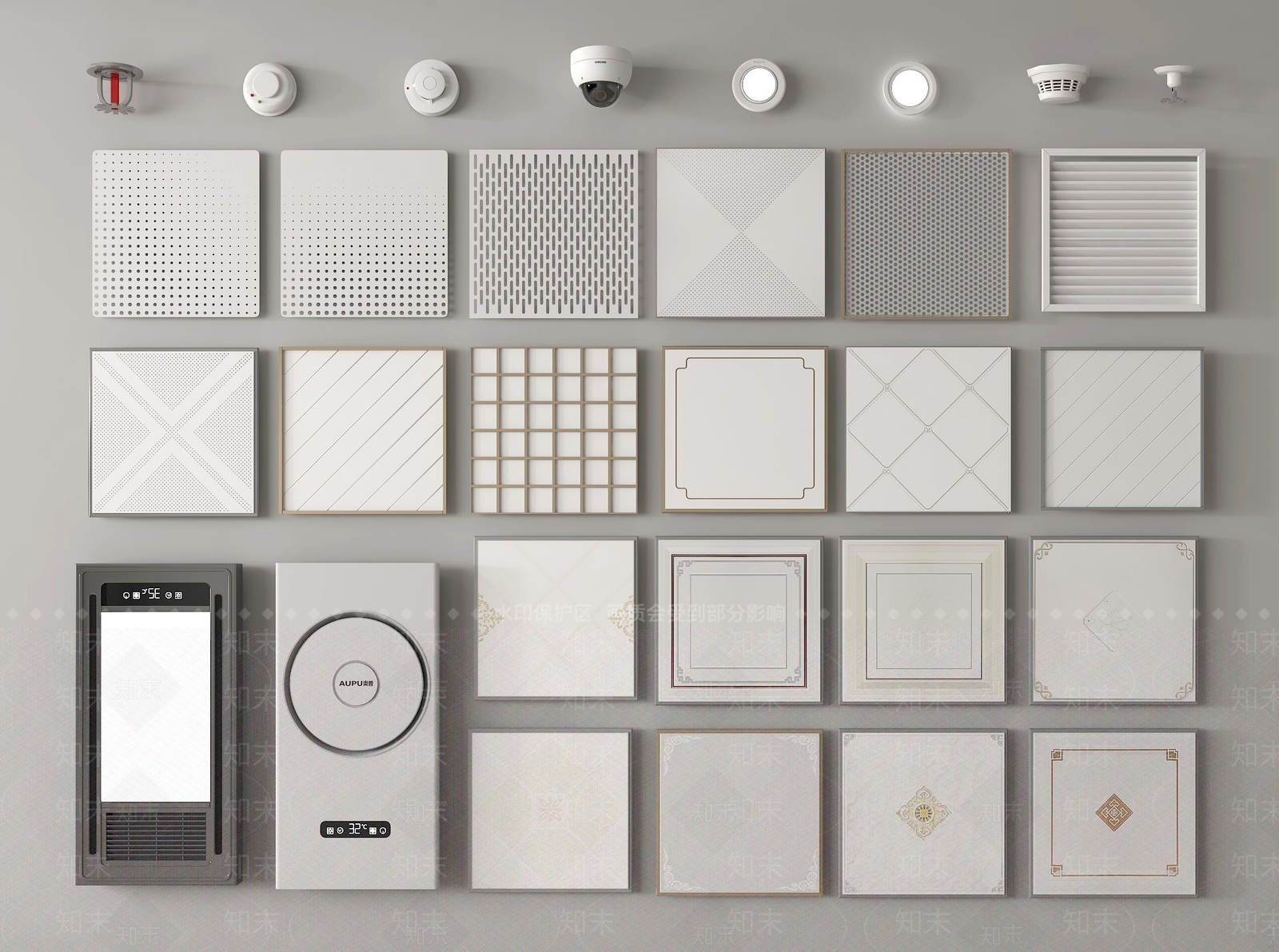 现代铝扣板吊顶3D模型下载【ID:1145708794】