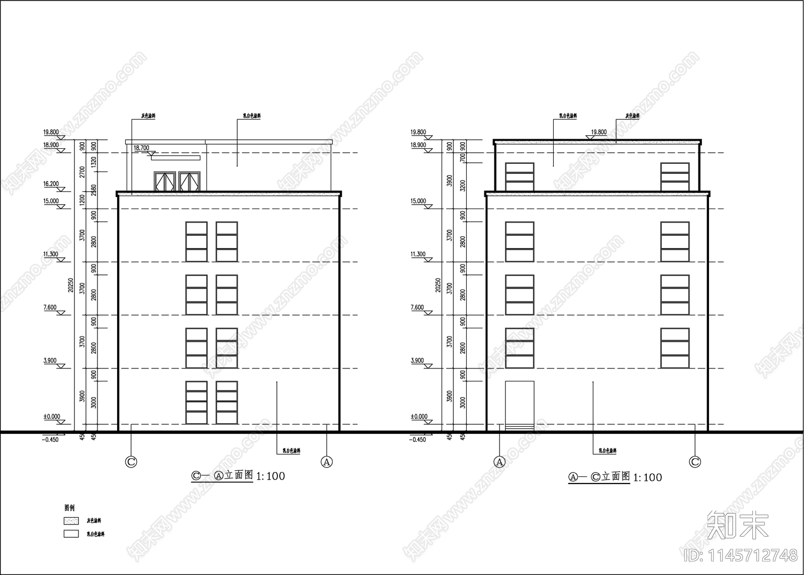 办公楼建筑cad施工图下载【ID:1145712748】