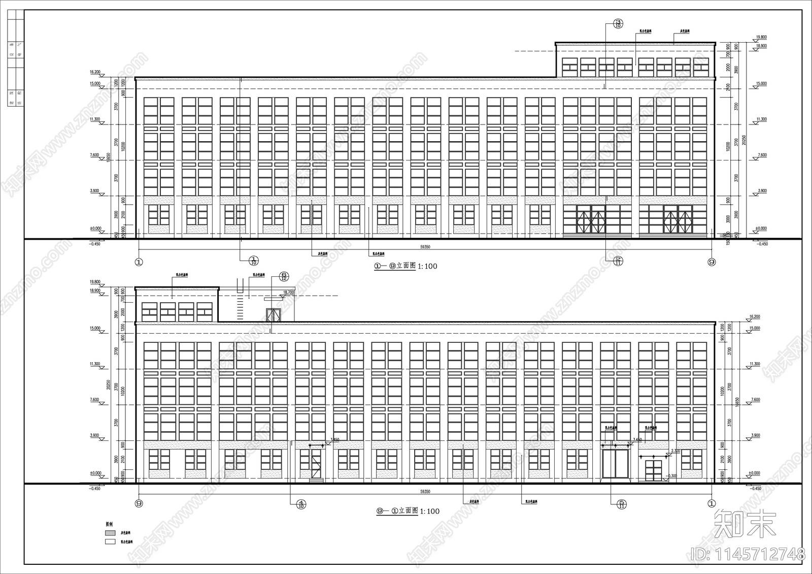 办公楼建筑cad施工图下载【ID:1145712748】