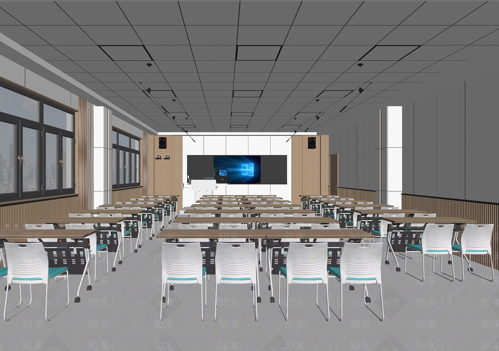现代学校教室SU模型下载【ID:1145713611】