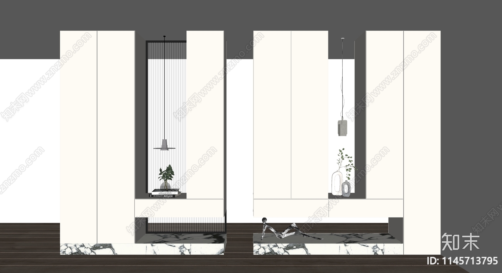 现代装饰性玄关SU模型下载【ID:1145713795】