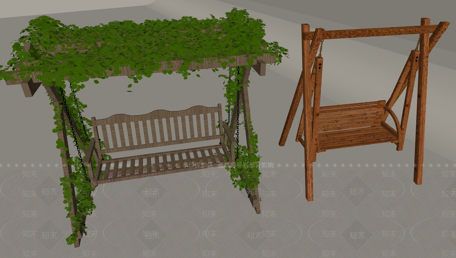 现代户外秋千椅SU模型下载【ID:1145714516】