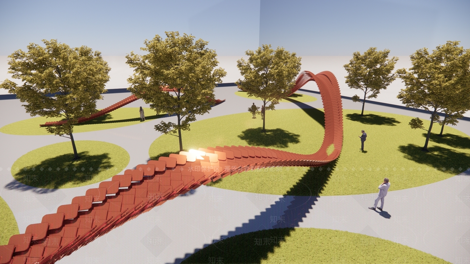 现代大型飘带雕塑SU模型下载【ID:1145999871】