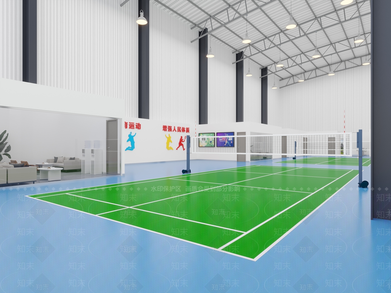 现代羽毛球馆3D模型下载【ID:1145717809】