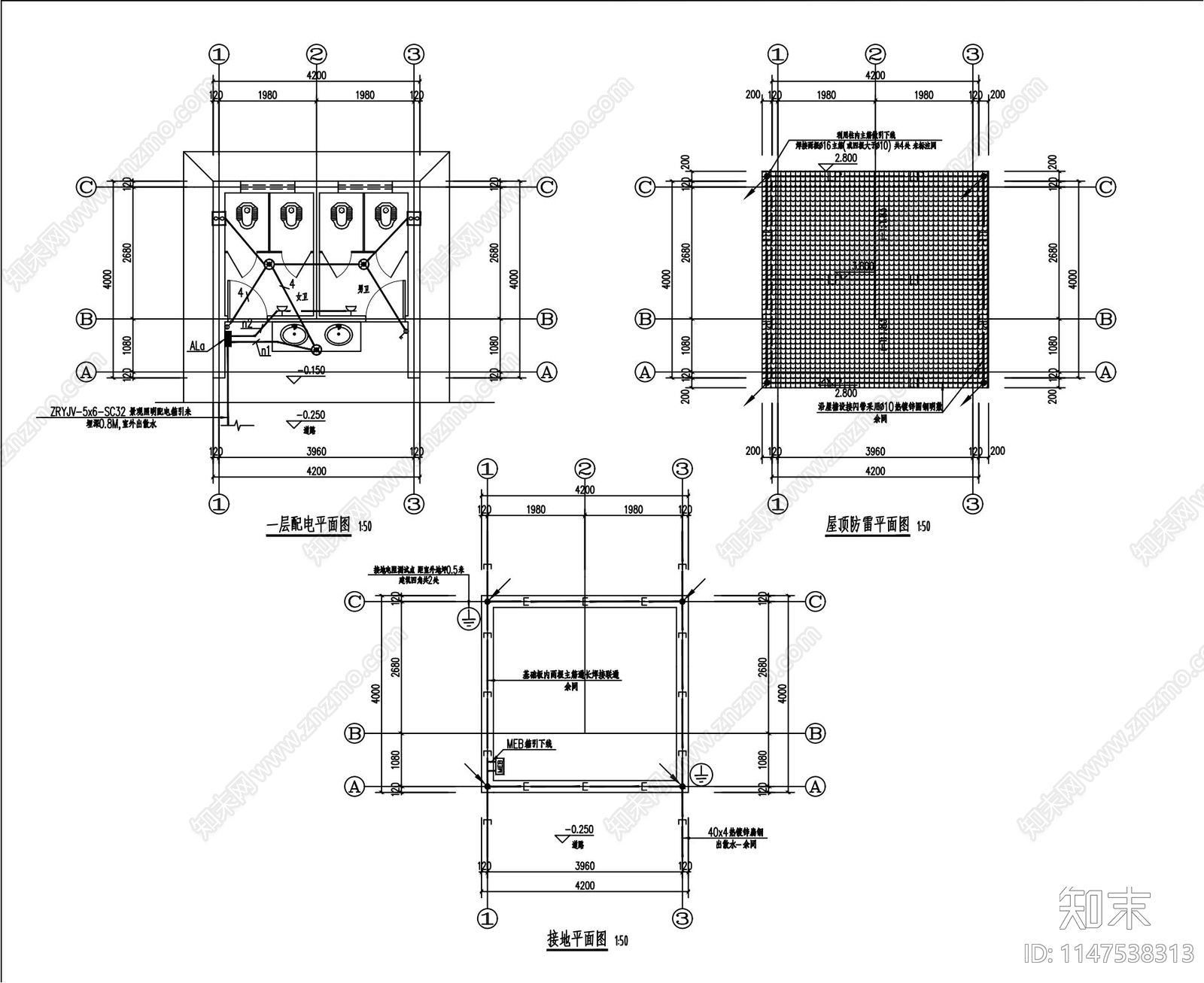 美丽乡村公共厕所建筑施工图下载【ID:1147538313】