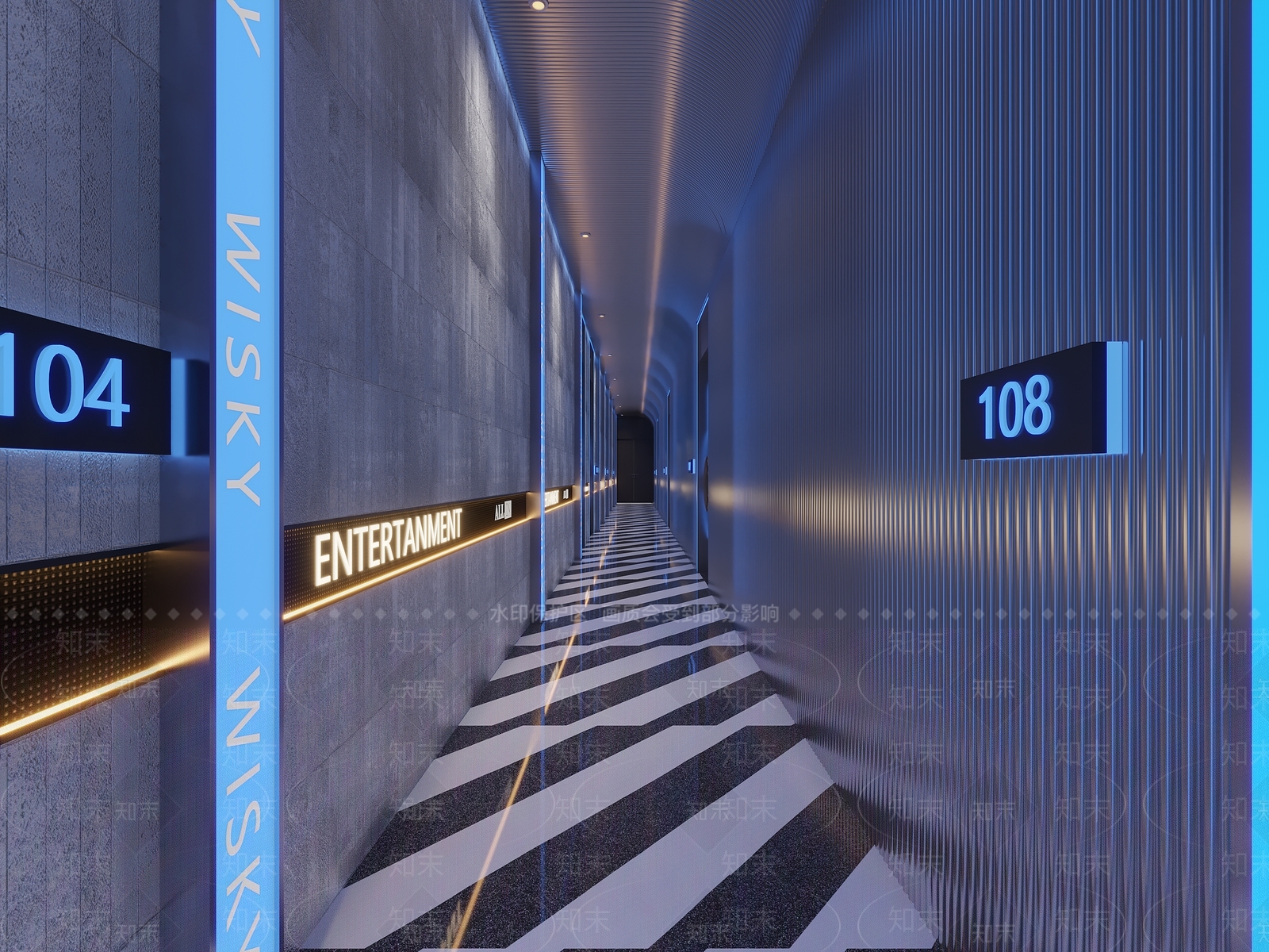 现代KTV过道3D模型下载【ID:1145734200】