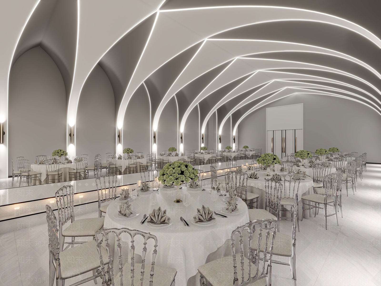 现代酒店宴会厅3D模型下载【ID:1145735859】_知末3d模型网