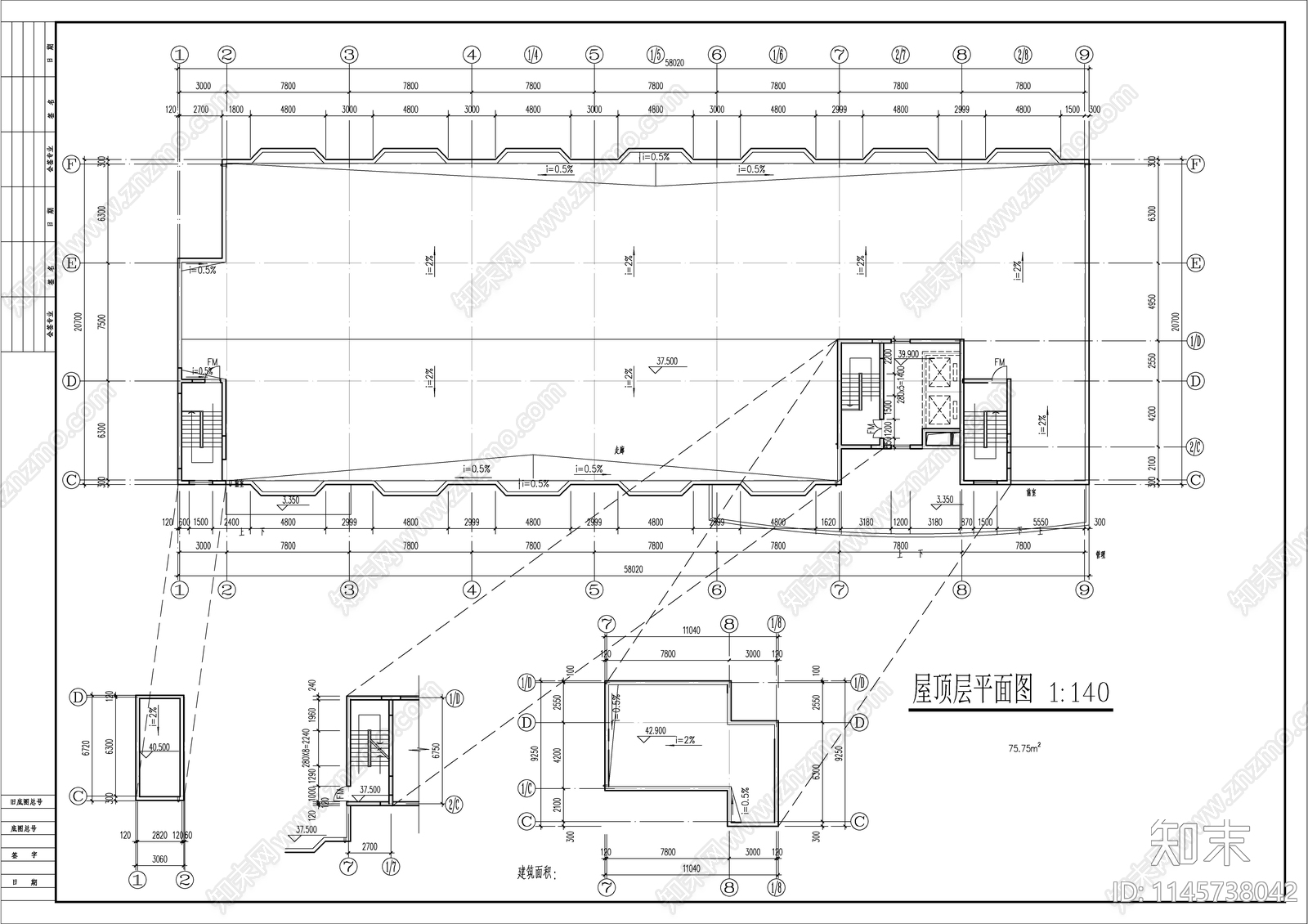 12层的学生宿舍建筑图cad施工图下载【ID:1145738042】