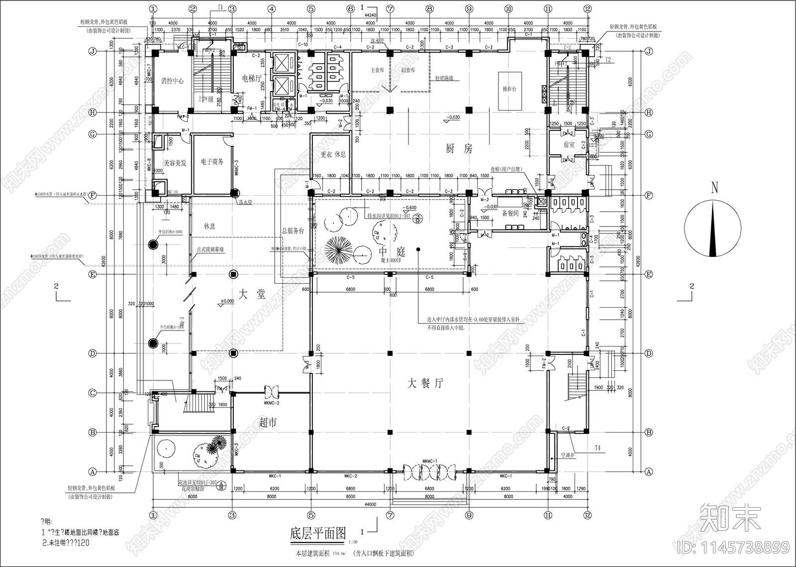 党校学员公寓建筑cad施工图下载【ID:1145738899】